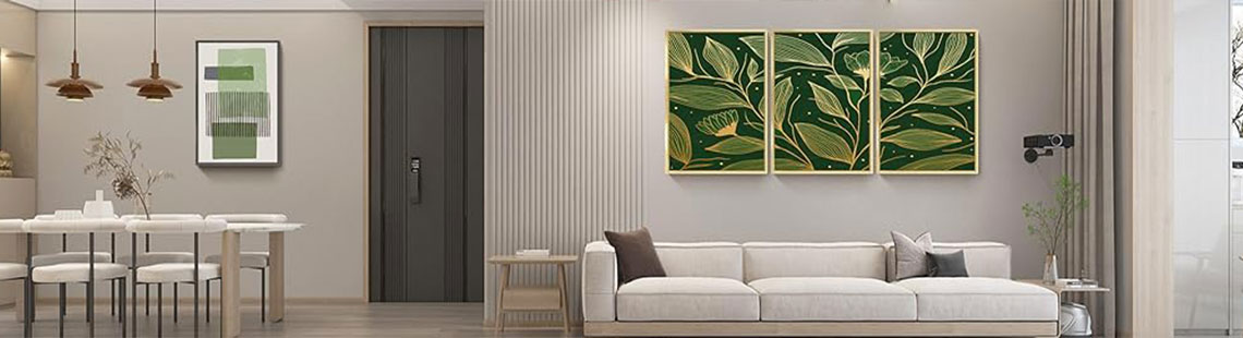 jenesaisquoi Framed Canvas Print Wall Art Set Of 3 Mid-Century Modern Polychrome Abstract Shapes Illustrations Modern Art Boho Decorative for Living Room, Bedroom, Office - Aluminum Alloy Frame