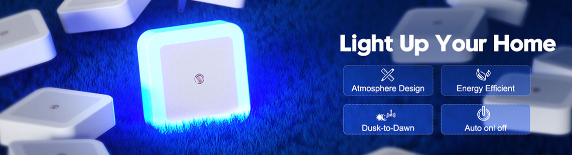 Uigos LED Night Light Lamp with Smart Sensor Dusk to Dawn Sensor, Daylight White, 0.5W Plug-in, 6-Pack